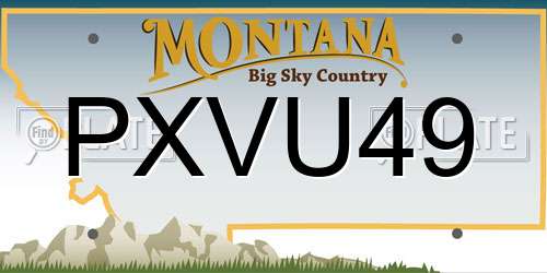 PXVU49 Montana License Plate