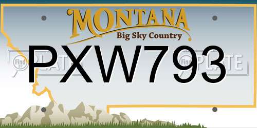 PXW793 Montana License Plate