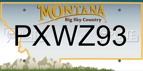 PXWZ93 Montana License Plate