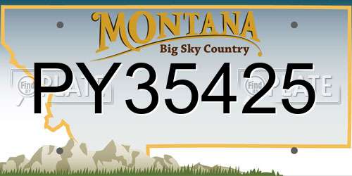 PY35425 Montana License Plate