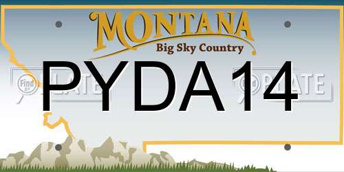 PYDA14 Montana License Plate
