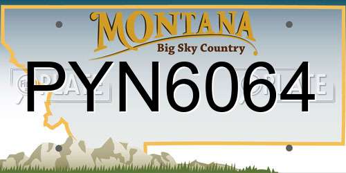 PYN6064 Montana License Plate