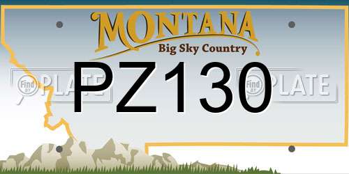 PZ130 Montana License Plate