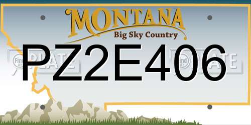 PZ2E406 Montana License Plate