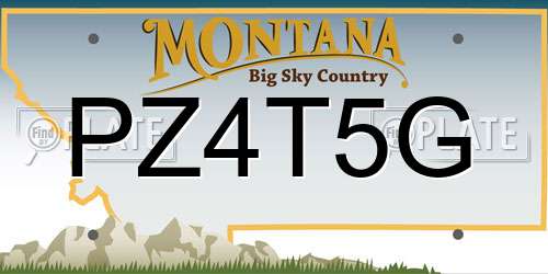 PZ4T5G Montana License Plate