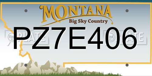 PZ7E406 Montana License Plate