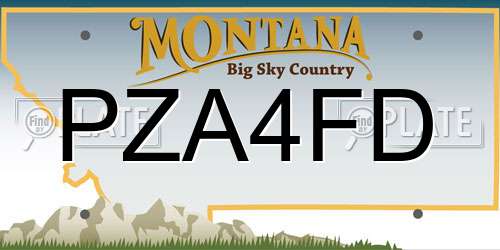 PZA4FD Montana License Plate