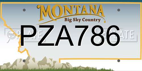 PZA786 Montana License Plate