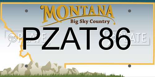 PZAT86 Montana License Plate