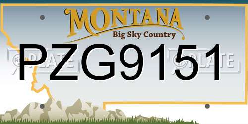 PZG9151 Montana License Plate