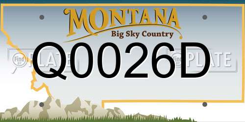 Q0026D Montana License Plate