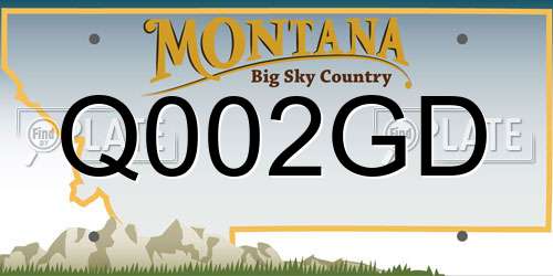 Q002GD Montana License Plate