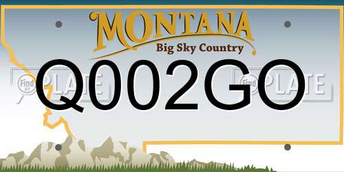 Q002GO Montana License Plate
