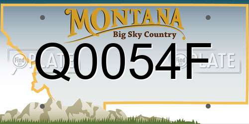 Q0054F Montana License Plate