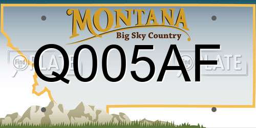 Q005AF Montana License Plate
