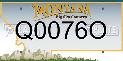 Q0076O Montana License Plate