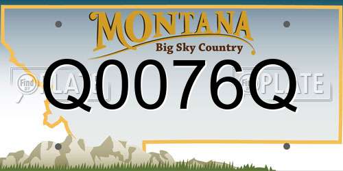 Q0076Q Montana License Plate