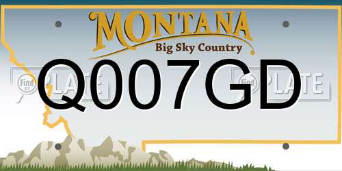 Q007GD Montana License Plate