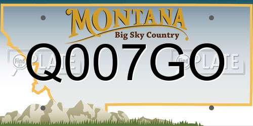 Q007GO Montana License Plate