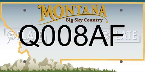 Q008AF Montana License Plate