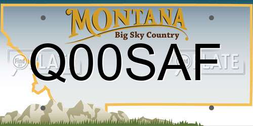 Q00SAF Montana License Plate