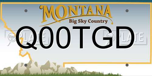 Q00TGD Montana License Plate