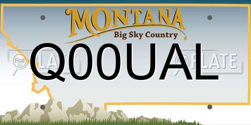 Q00UAL Montana License Plate