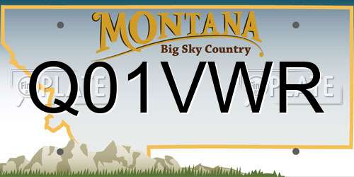 Q01VWR Montana License Plate