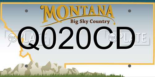 Q020CD Montana License Plate