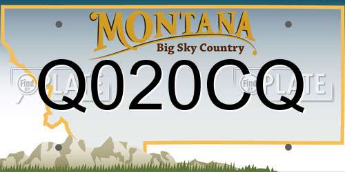 Q020CQ Montana License Plate