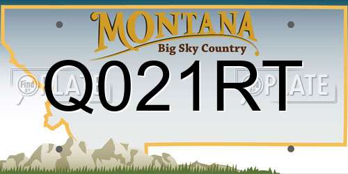 Q021RT Montana License Plate