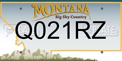 Q021RZ Montana License Plate