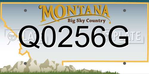 Q0256G Montana License Plate