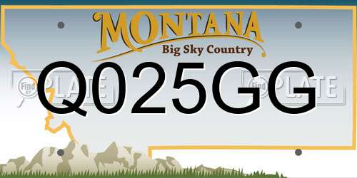 Q025GG Montana License Plate