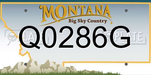 Q0286G Montana License Plate