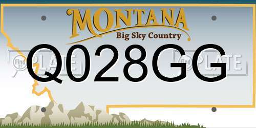 Q028GG Montana License Plate