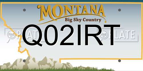 Q02IRT Montana License Plate