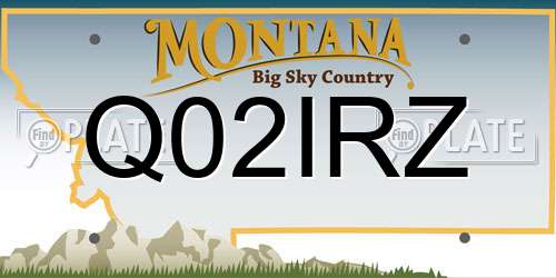 Q02IRZ Montana License Plate