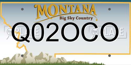 Q02OCO Montana License Plate