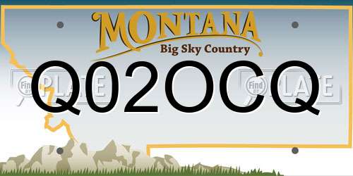 Q02OCQ Montana License Plate