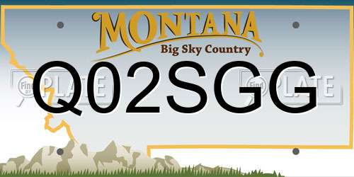 Q02SGG Montana License Plate