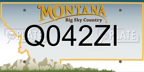 Q042ZI Montana License Plate