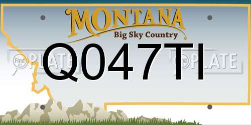Q047TI Montana License Plate