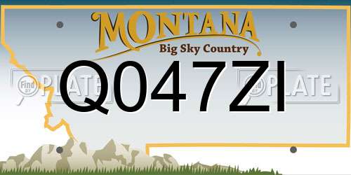 Q047ZI Montana License Plate