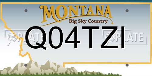 Q04TZI Montana License Plate