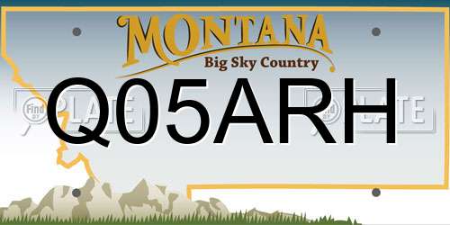 Q05ARH Montana License Plate