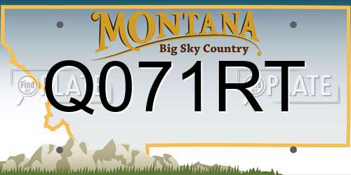 Q071RT Montana License Plate