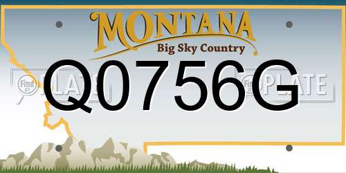 Q0756G Montana License Plate