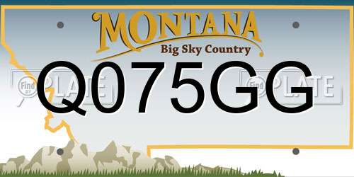 Q075GG Montana License Plate