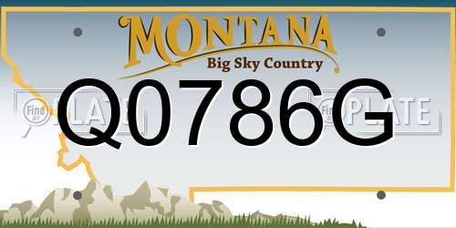 Q0786G Montana License Plate